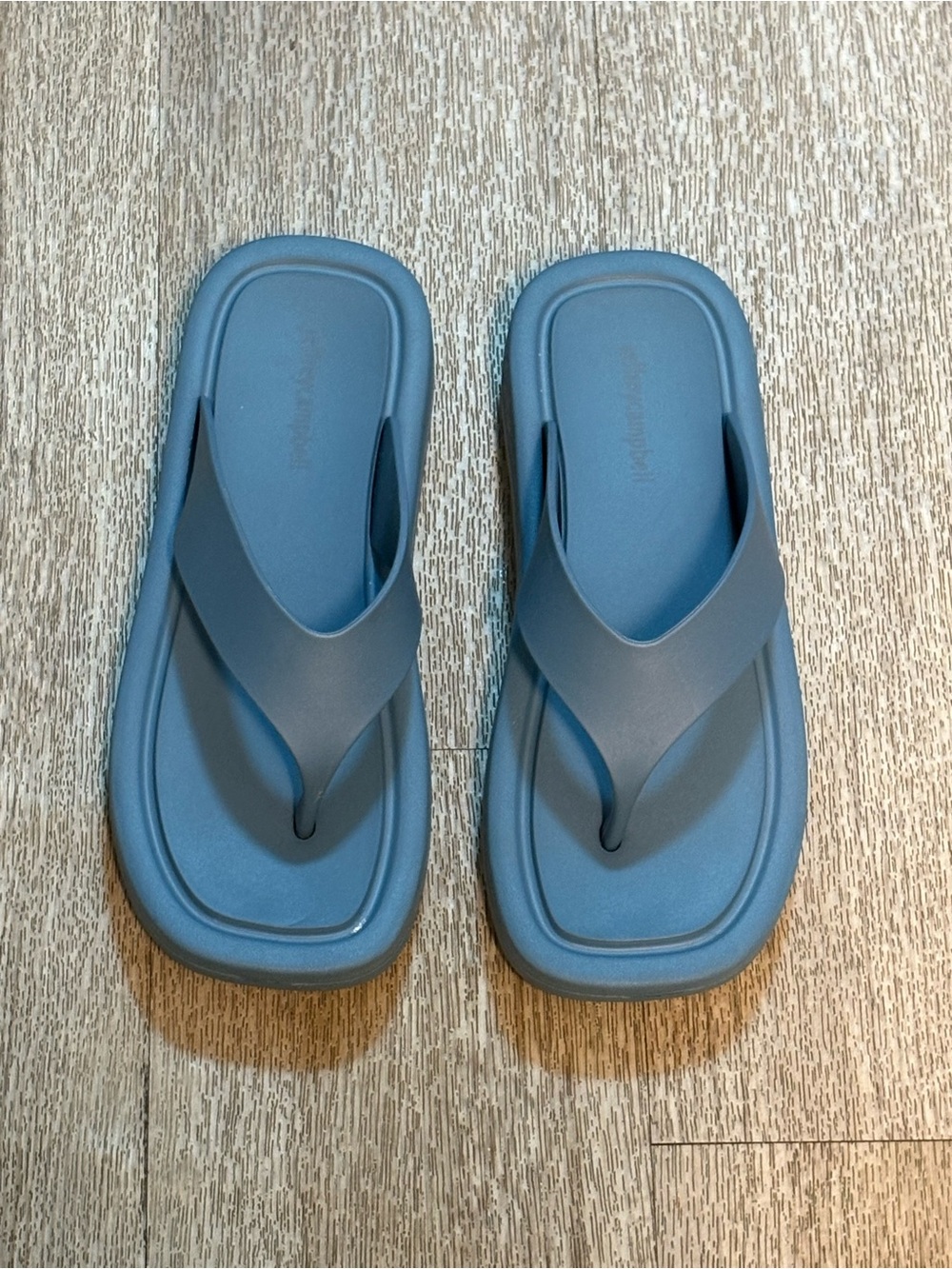 JEFFREY CAMPBELL DARCIE PLATFORM BLUE THONG SANDALS SIZE 8